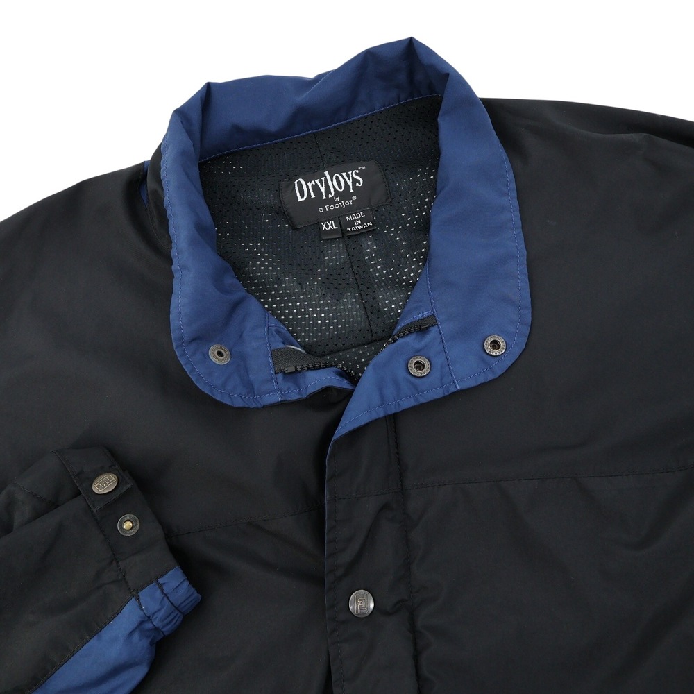 Dryjoys by Footjoy Golf Windbreaker Jacket‎ Mens XXL Black Blue - Minor Flaws